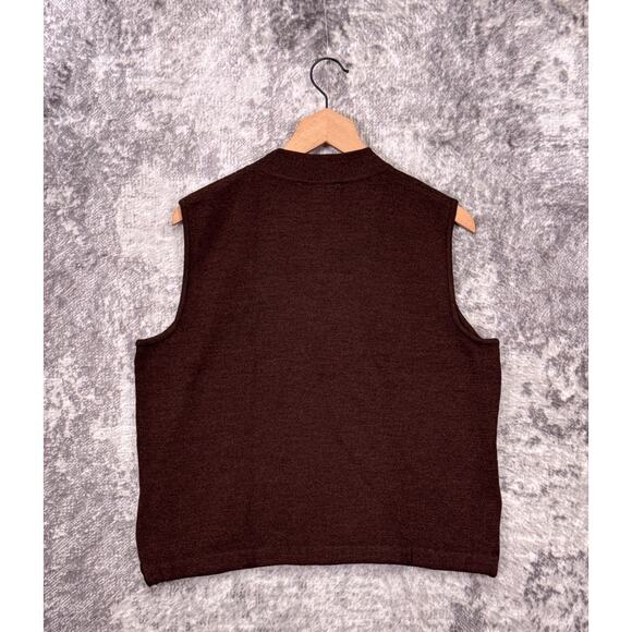 St John Top Large Womens Santana Knit Brown Sweater Tank Shell Mock - Picture 3 of 7